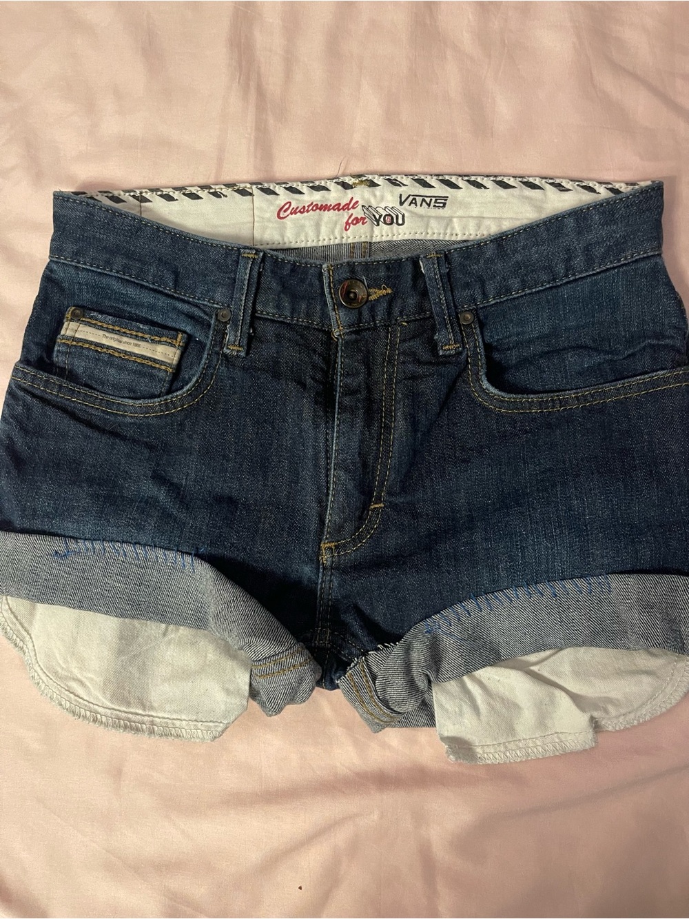 Vans Women's Dark Indigo Cuffed Denim Shorts
